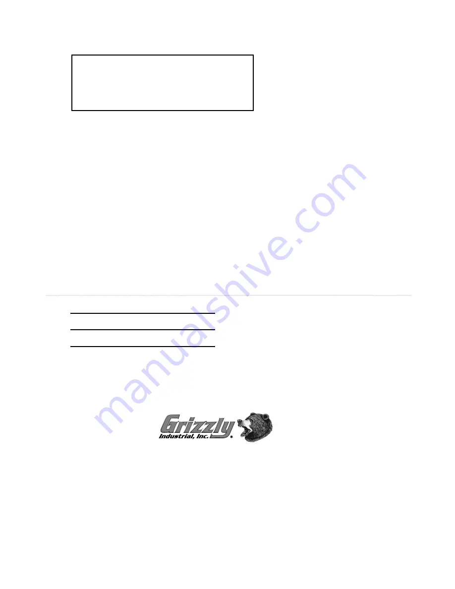 Grizzly G8593 Instruction Manual Download Page 13