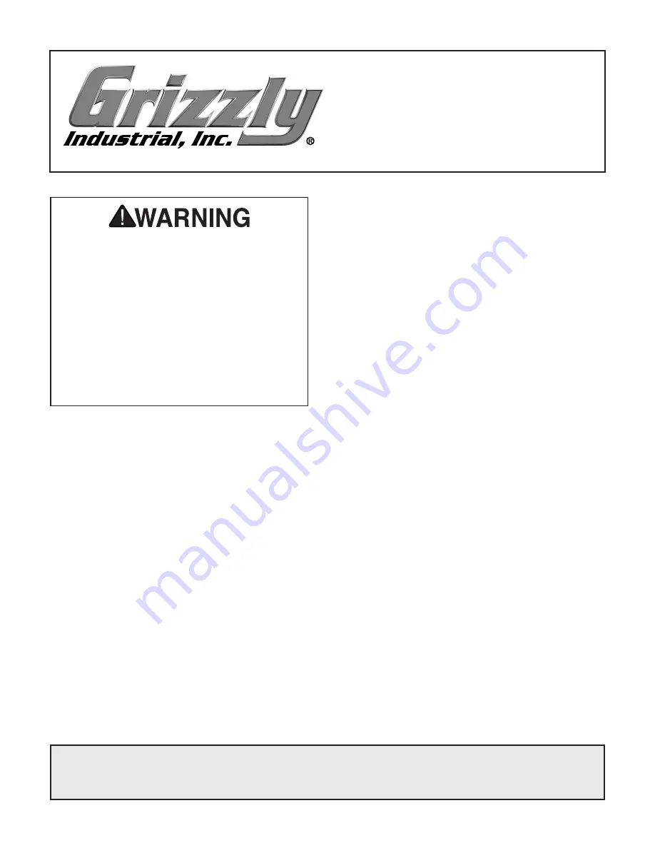 Grizzly H0627 Instructions Download Page 1