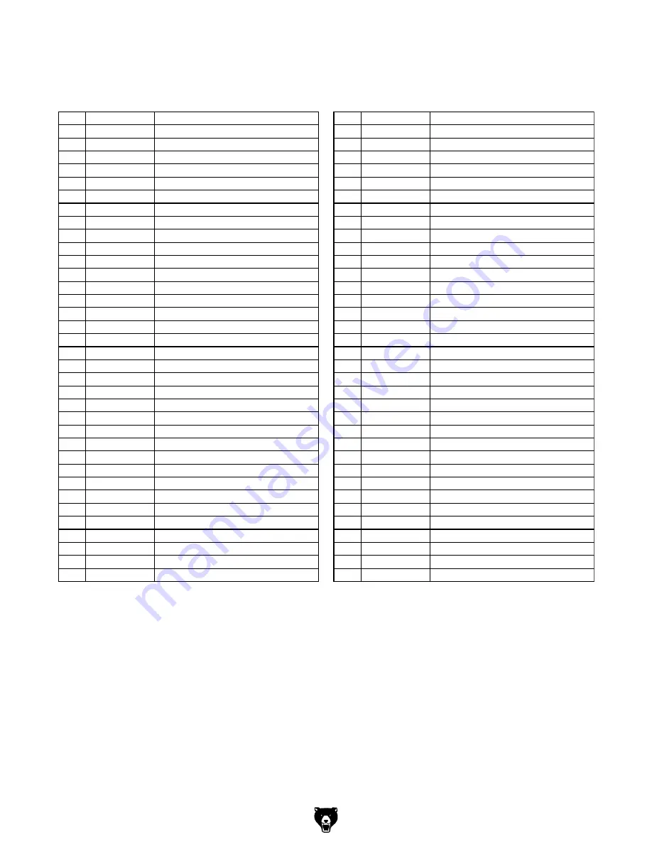 Grizzly H8145 Parts Breakdown Download Page 2