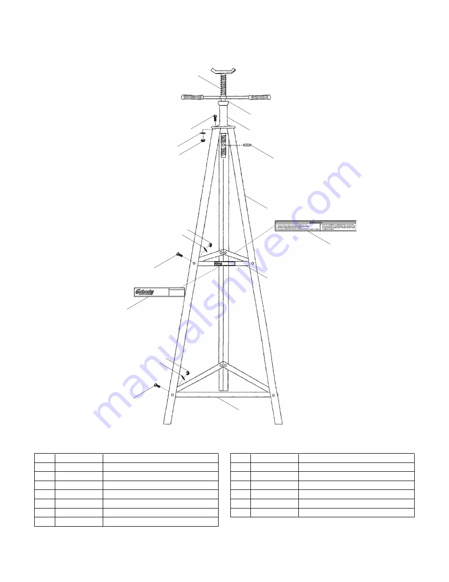 Grizzly JACK STAND H8365 Instruction Sheet Download Page 2