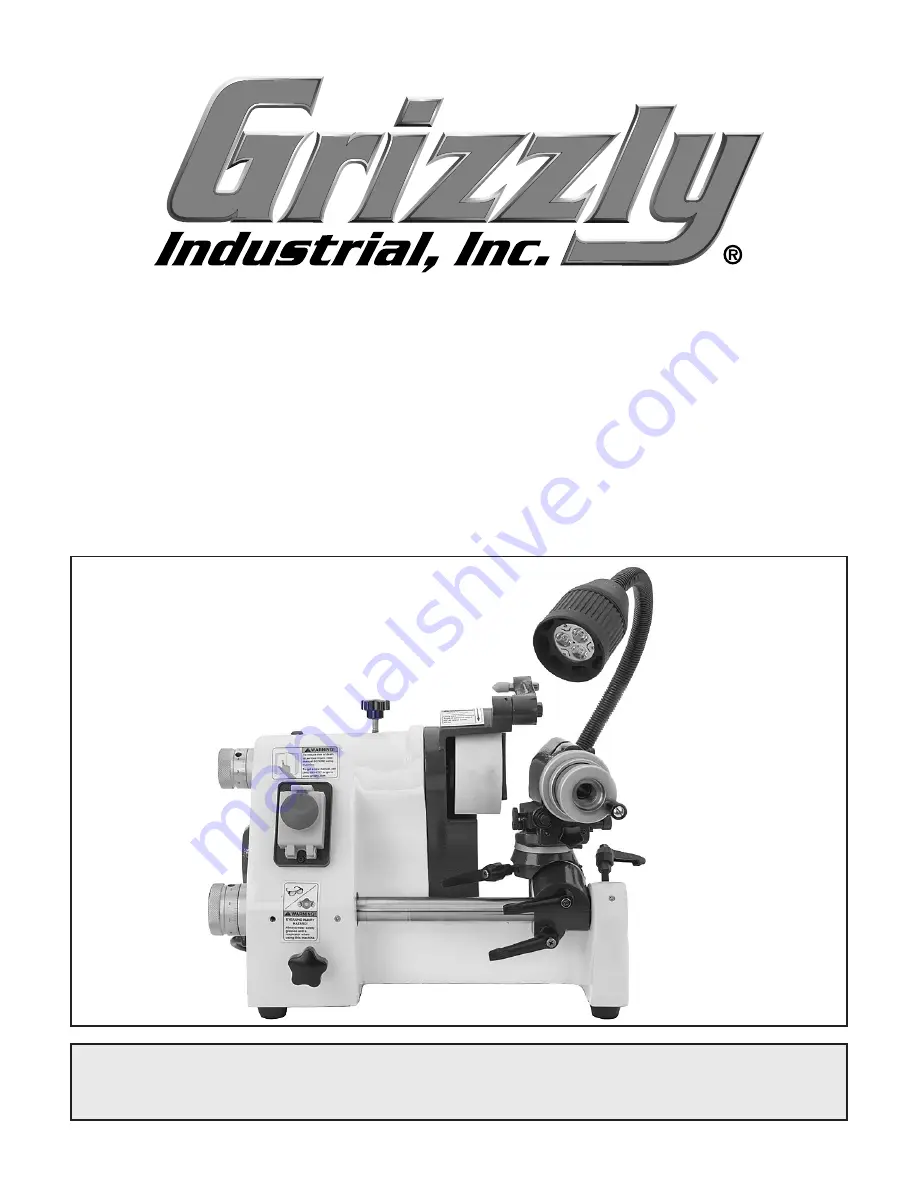 Grizzly T10814 Owner'S Manual Download Page 1