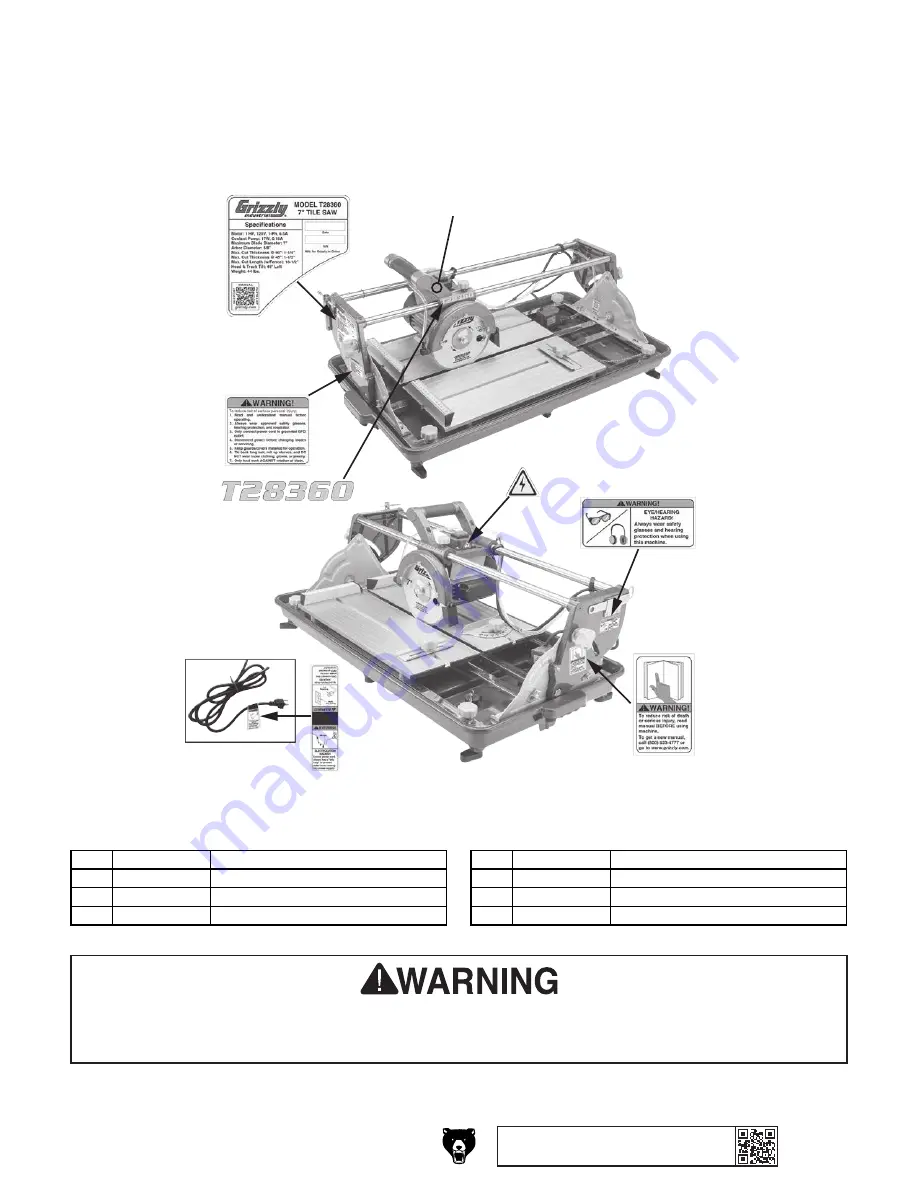 Grizzly T28360 Owner'S Manual Download Page 35