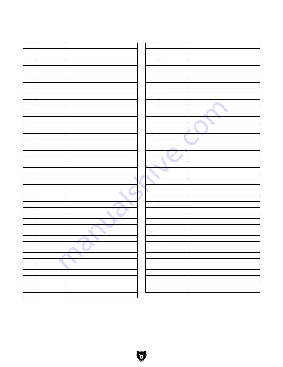 Grizzly Vertical Mill G0667X Owner'S Manual Download Page 61