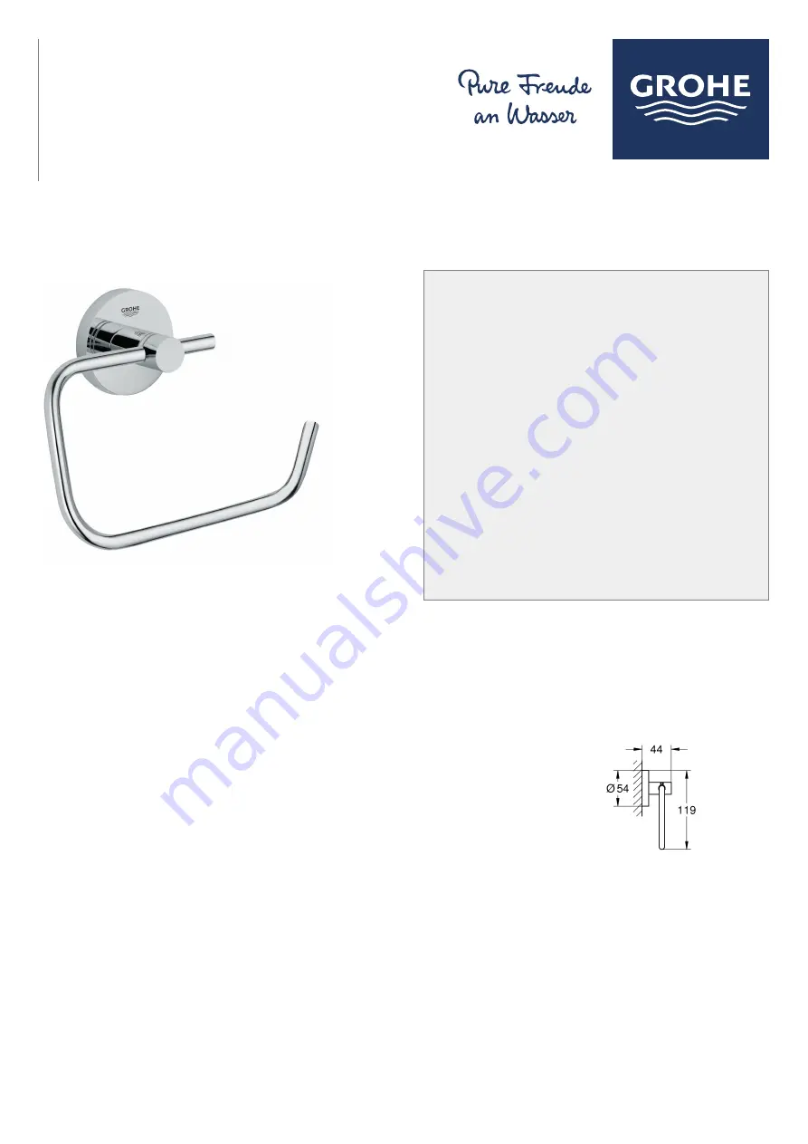 Grohe 40689001 Product Specifications Download Page 1