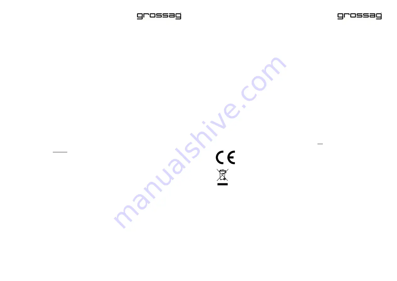 grossag KA 48 Instructions For Use Manual Download Page 7