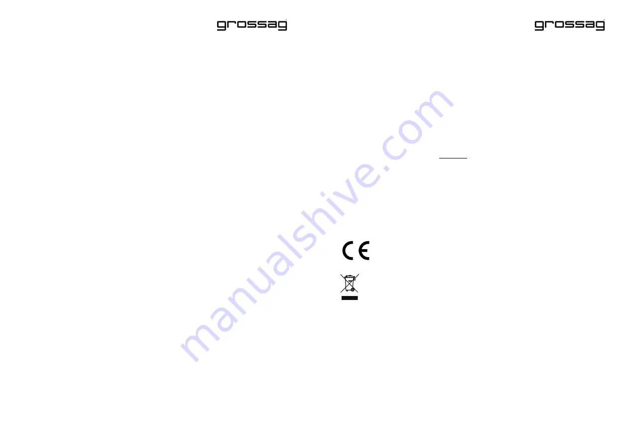 grossag WK 70.00 Instructions For Use Manual Download Page 5