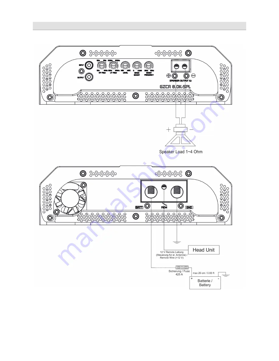 Ground Zero GZCA 8.0K-SPL Owner'S Manual Download Page 5