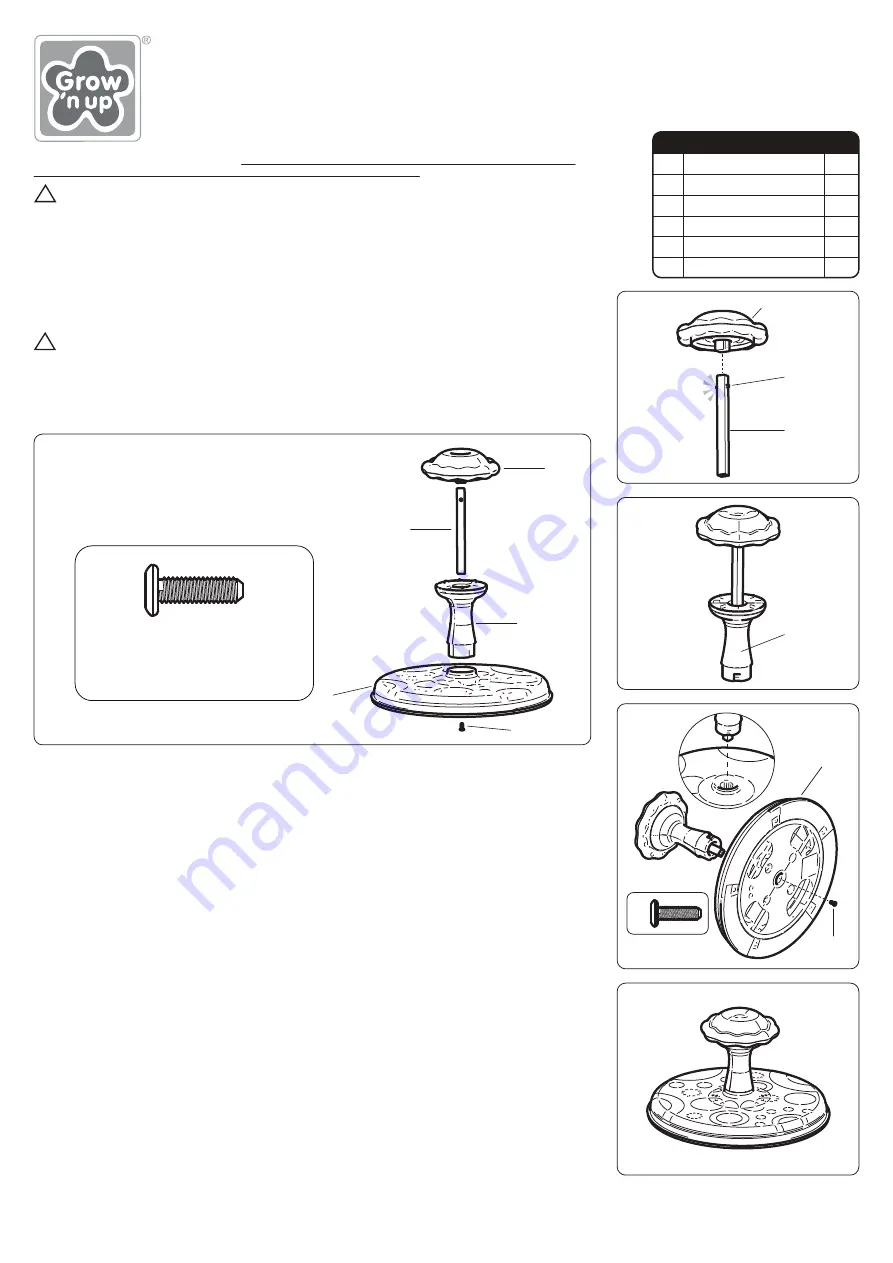 grow 'n up Twirl'n Whirl Go-Round Instruction Manual Download Page 1