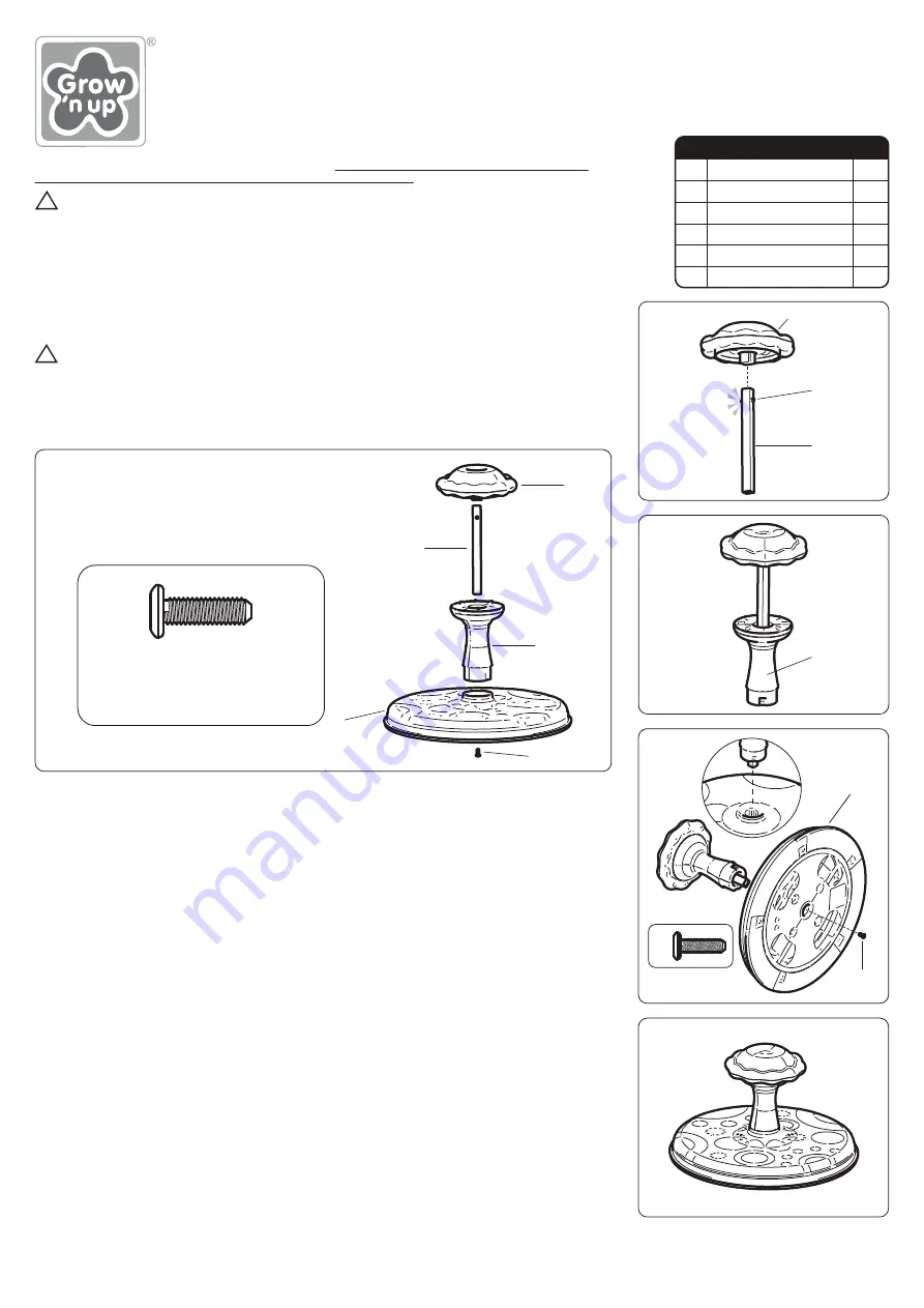 grow 'n up Twirl'n Whirl Go-Round Instruction Manual Download Page 3