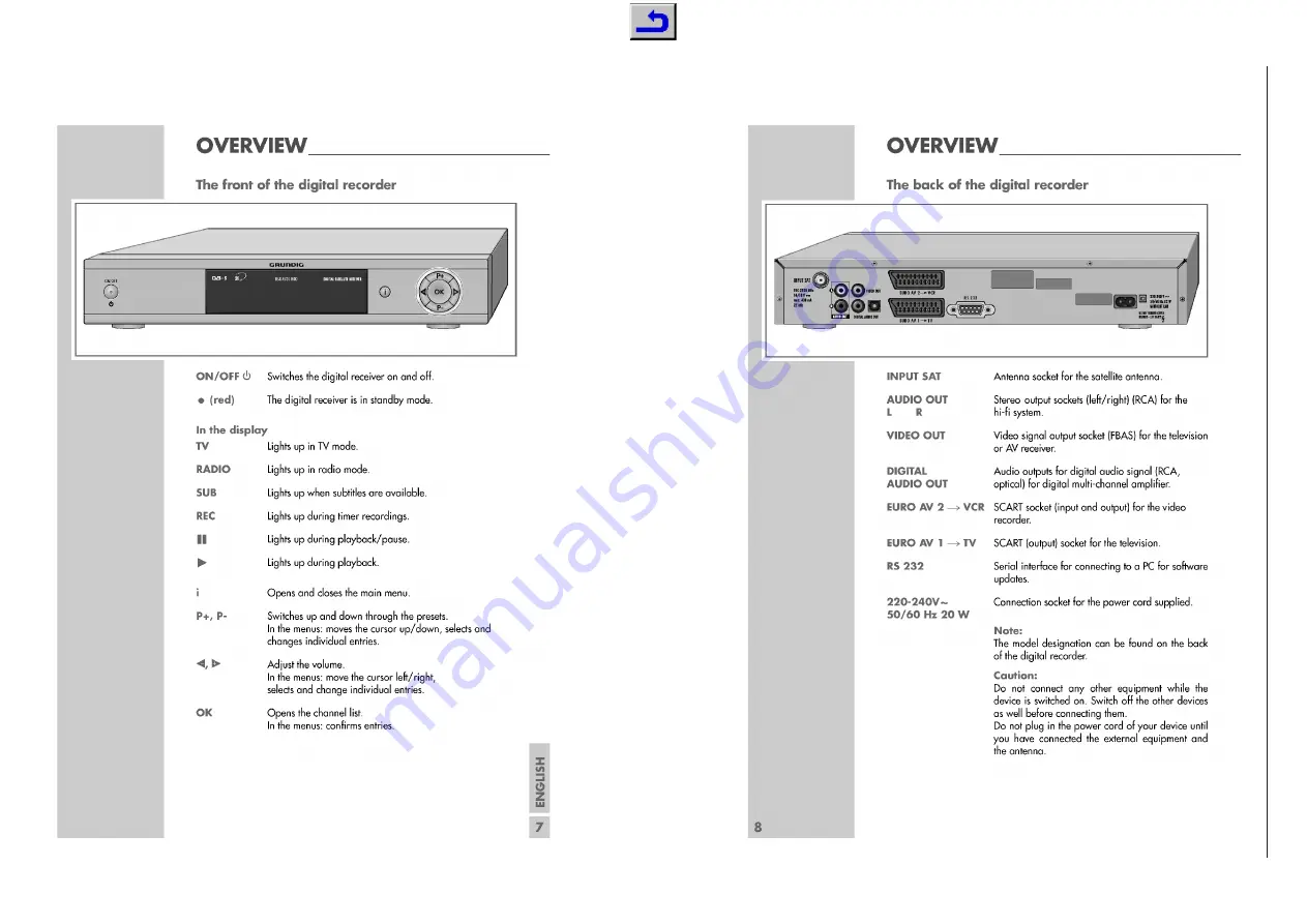 Grundig DSR 4530 HDD Скачать руководство пользователя страница 8