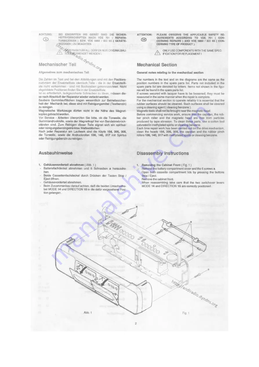 Grundig RR 1650 Service Manual Download Page 2