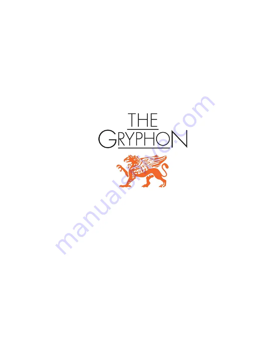 Gryphon Kalliope Owner'S Manual Download Page 1