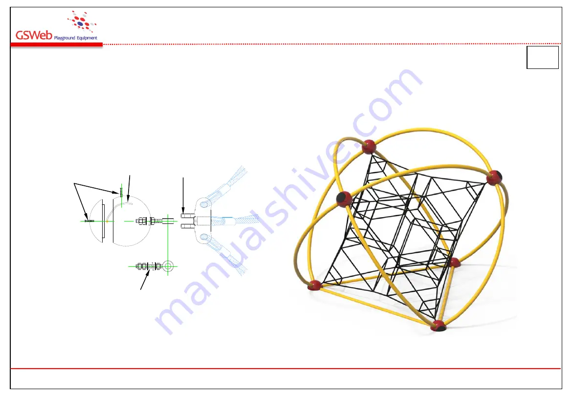 GSWeb Playground Equipment IGLOO NET Sphere M Installation Manual Download Page 8