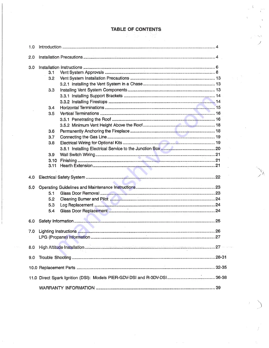 GTI PIER-GDV Installation And Operation Instructions Manual Download Page 3