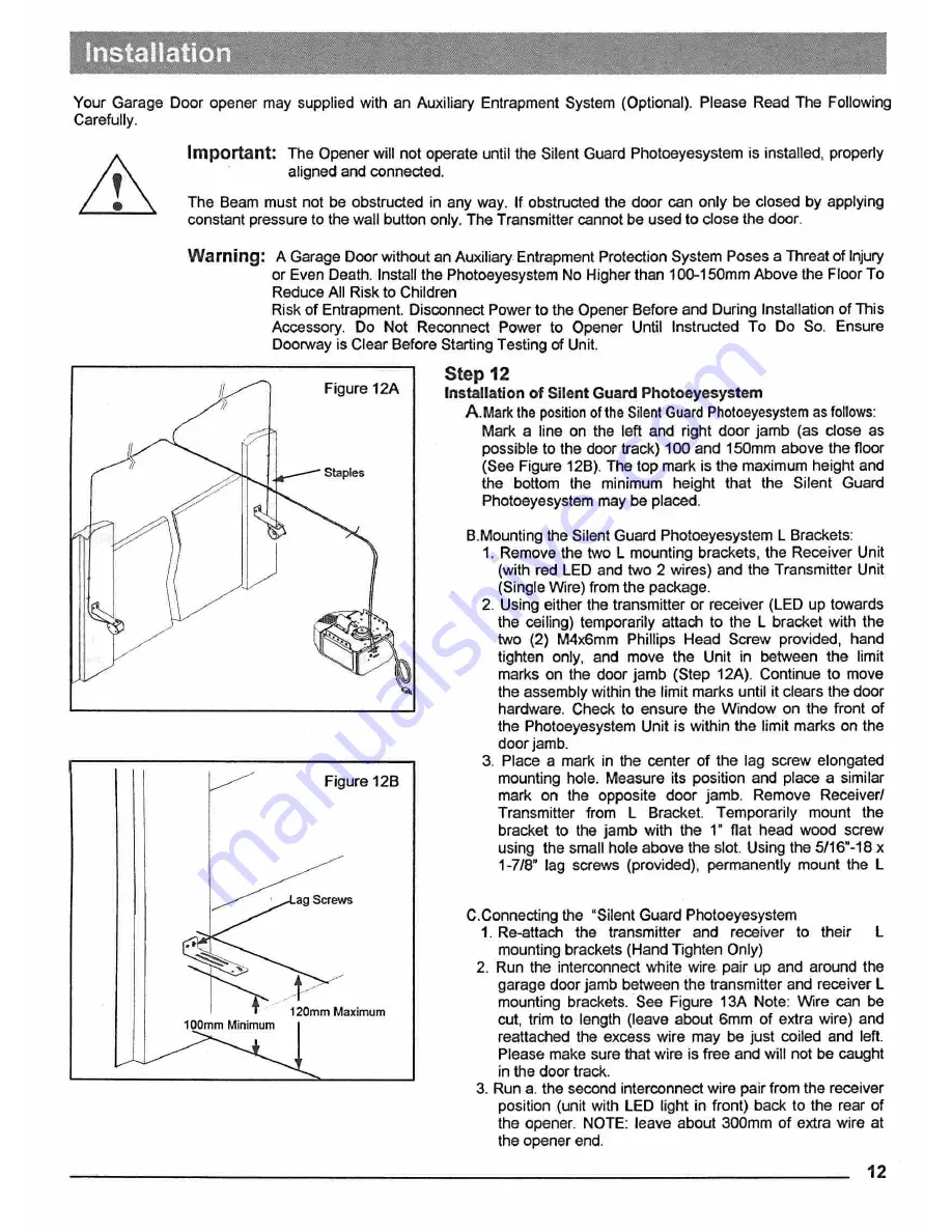 Guardian 21230L Installation Instructions And Owner'S Manual Download Page 13