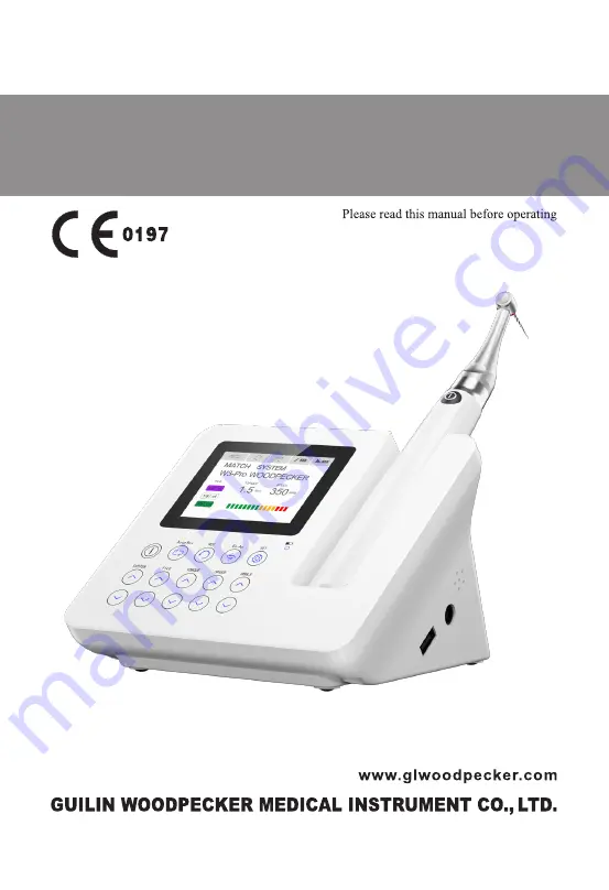 Guilin Woodpecker Medical Instrument Endo Radar Pro Instruction Manual Download Page 1