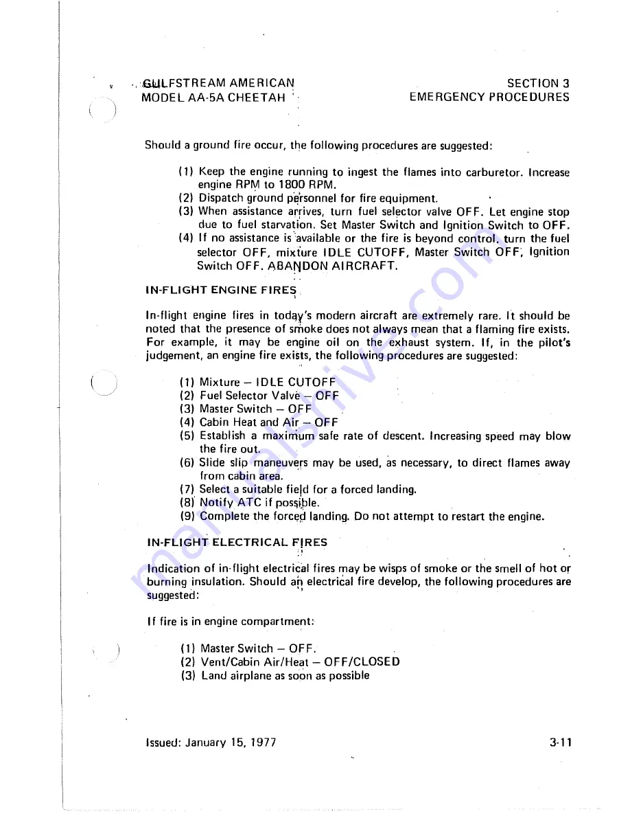 Gulfstream Aerospace 1978 AA 5A CHEETAH Pilot Operating Handbook Download Page 43