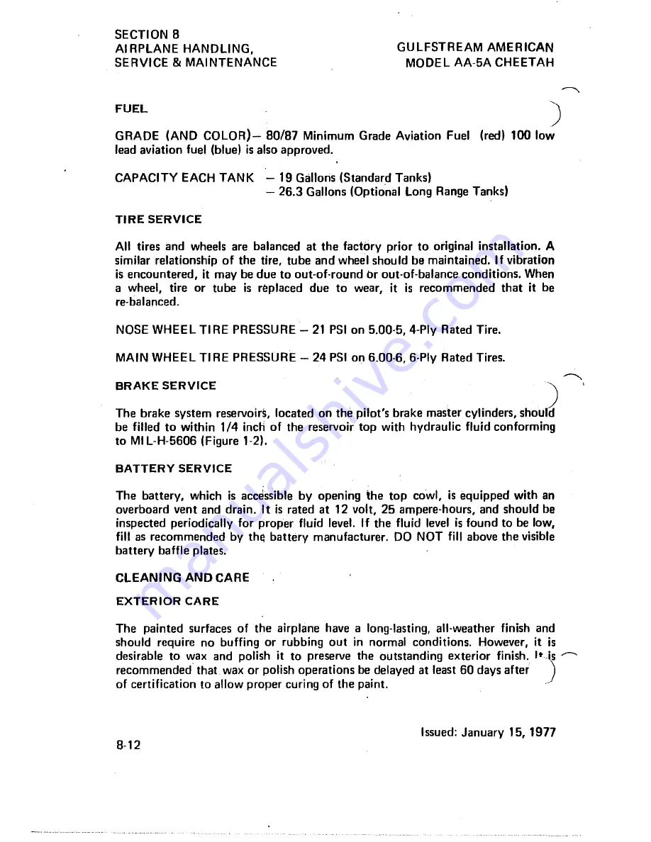 Gulfstream Aerospace 1978 AA 5A CHEETAH Pilot Operating Handbook Download Page 160