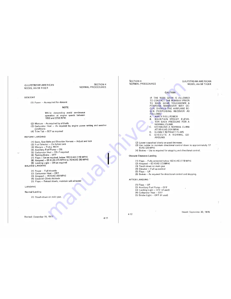 Gulfstream Aerospace AA-58 TIGER 1977 Скачать руководство пользователя страница 33