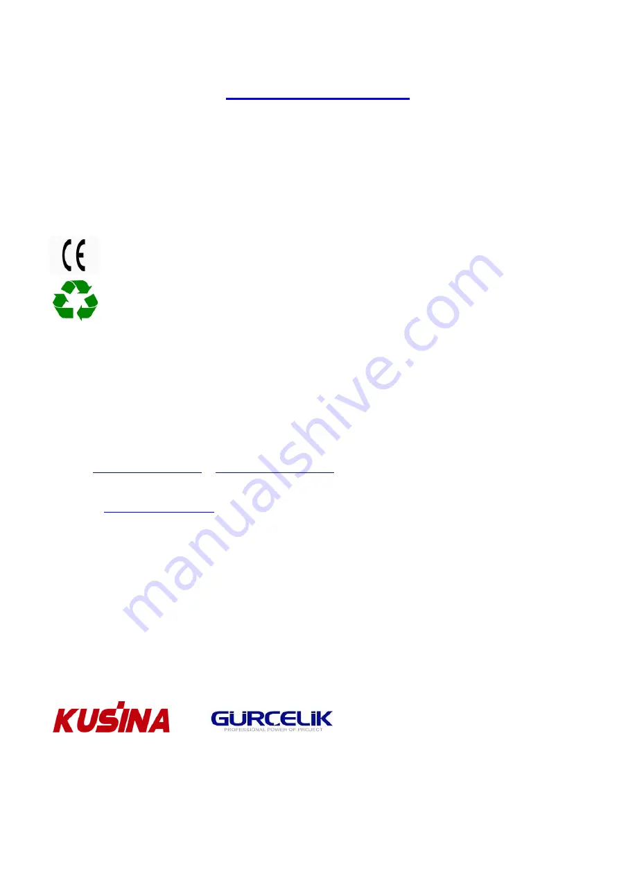 GURCELIK KUSINA 700 Series Instruction And Maintenance Manual Download Page 7