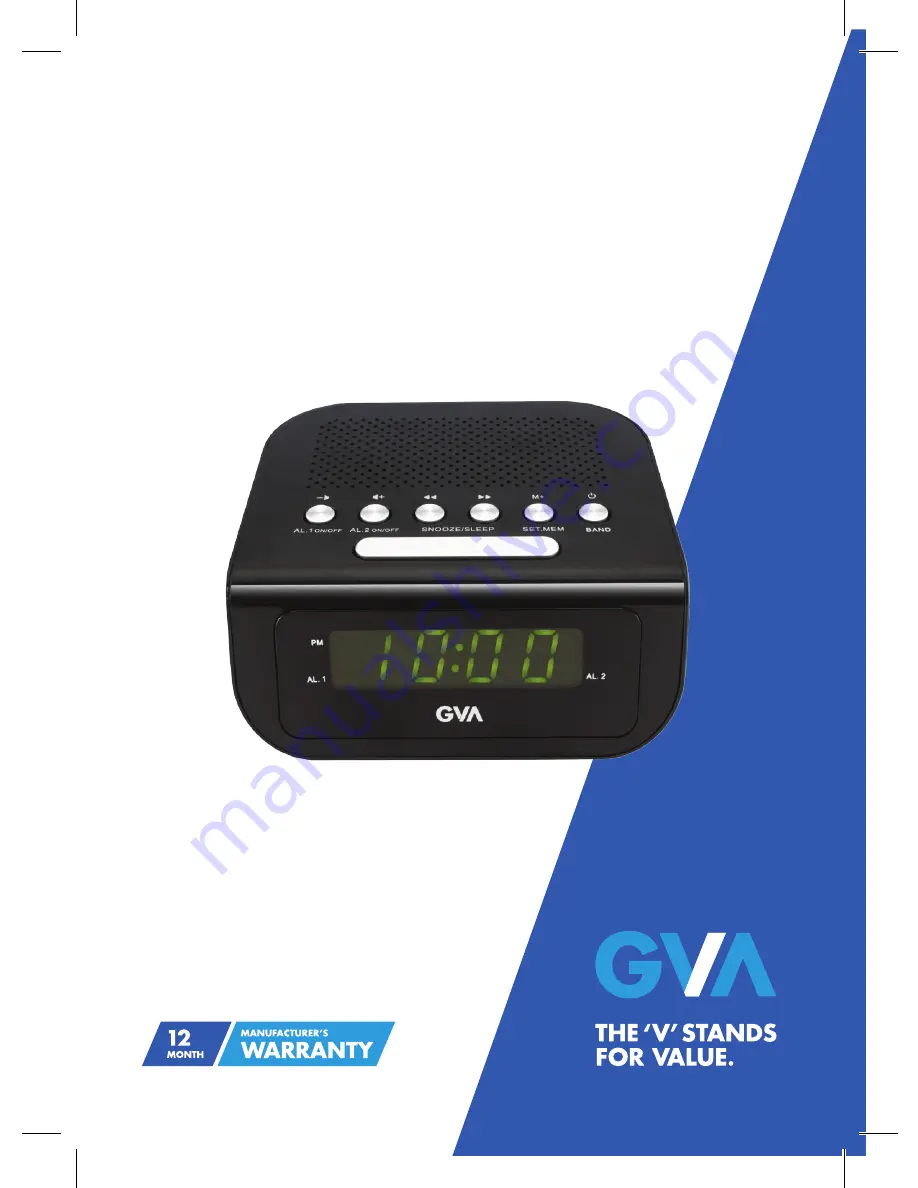 GVA GVACR972 Instruction Manual Download Page 1