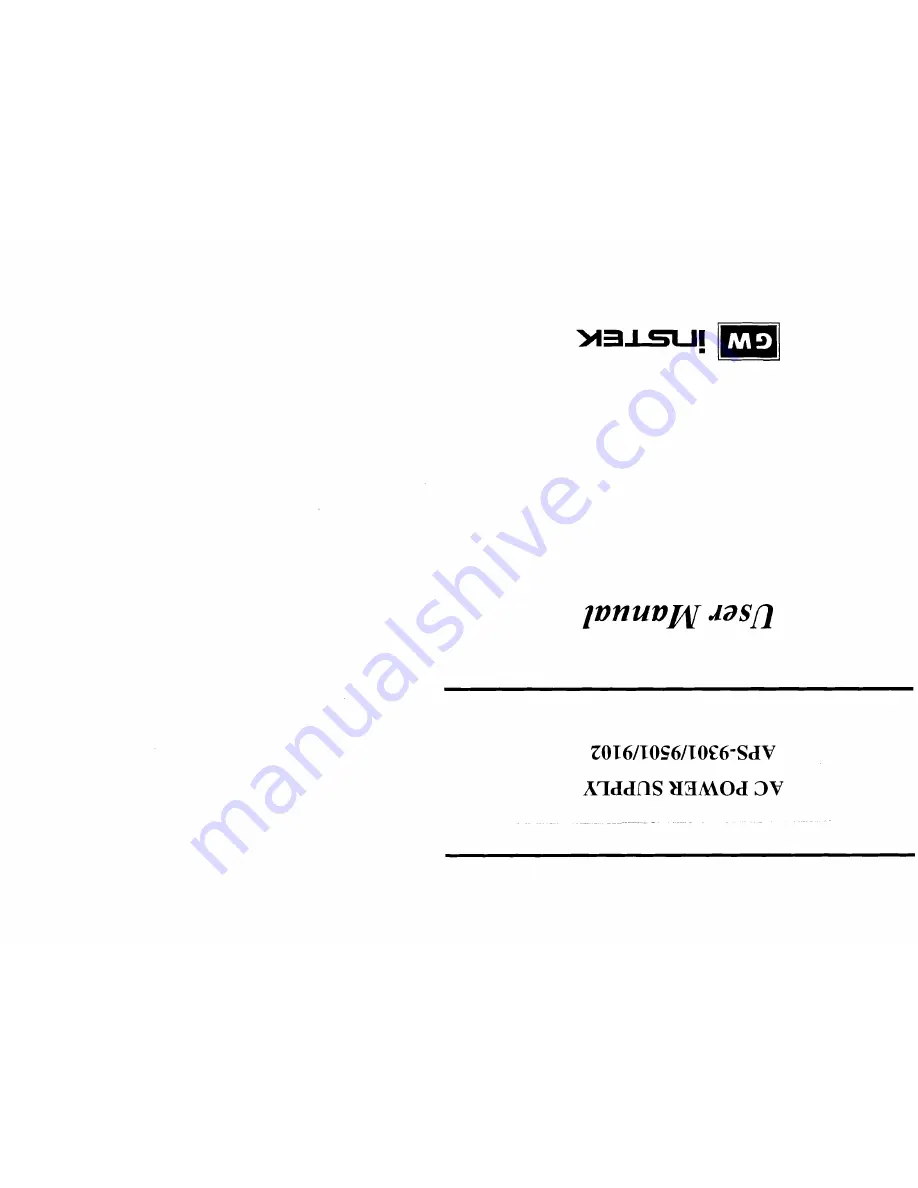 GW Instek APS-9102 User Manual Download Page 2