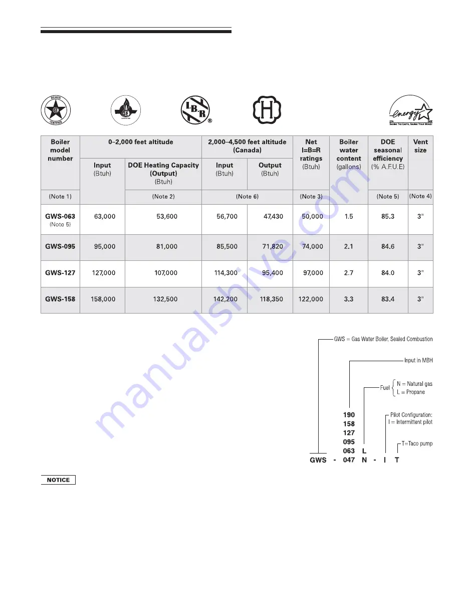 GWS Gas-Fired Water Boilers User Manual Download Page 39