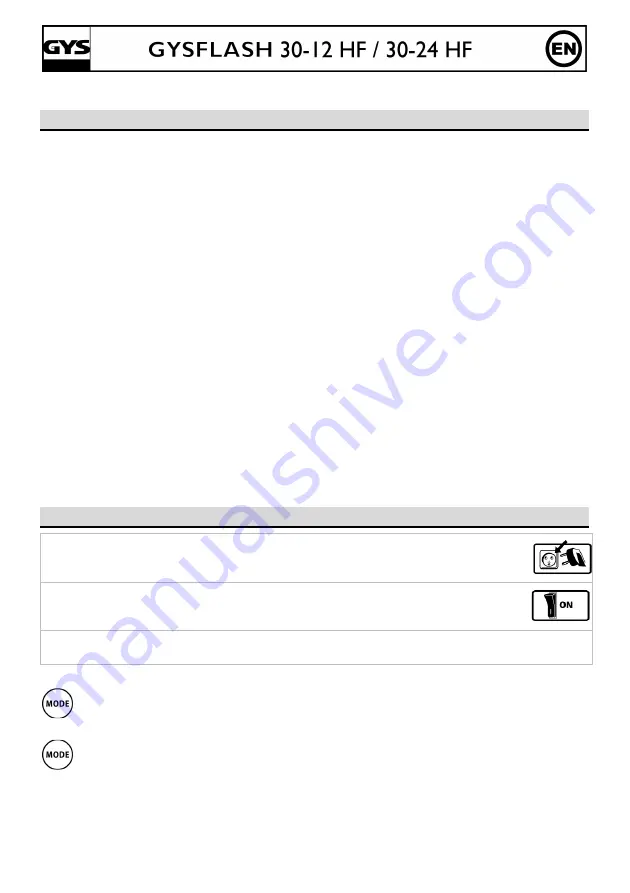 GYS GYSFLASH 30-24 HF Manual Download Page 3