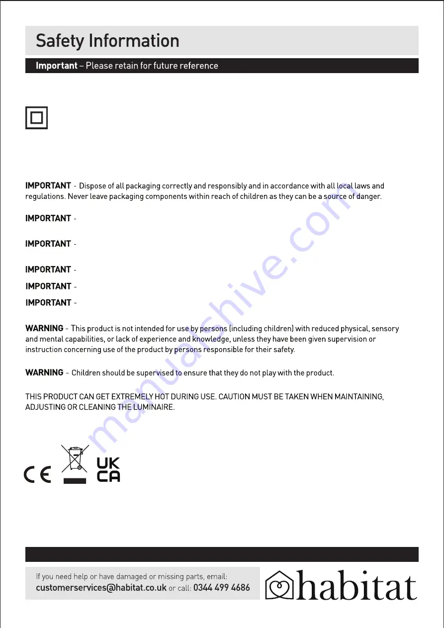 Habitat 3870756 Assembly Instructions Manual Download Page 4