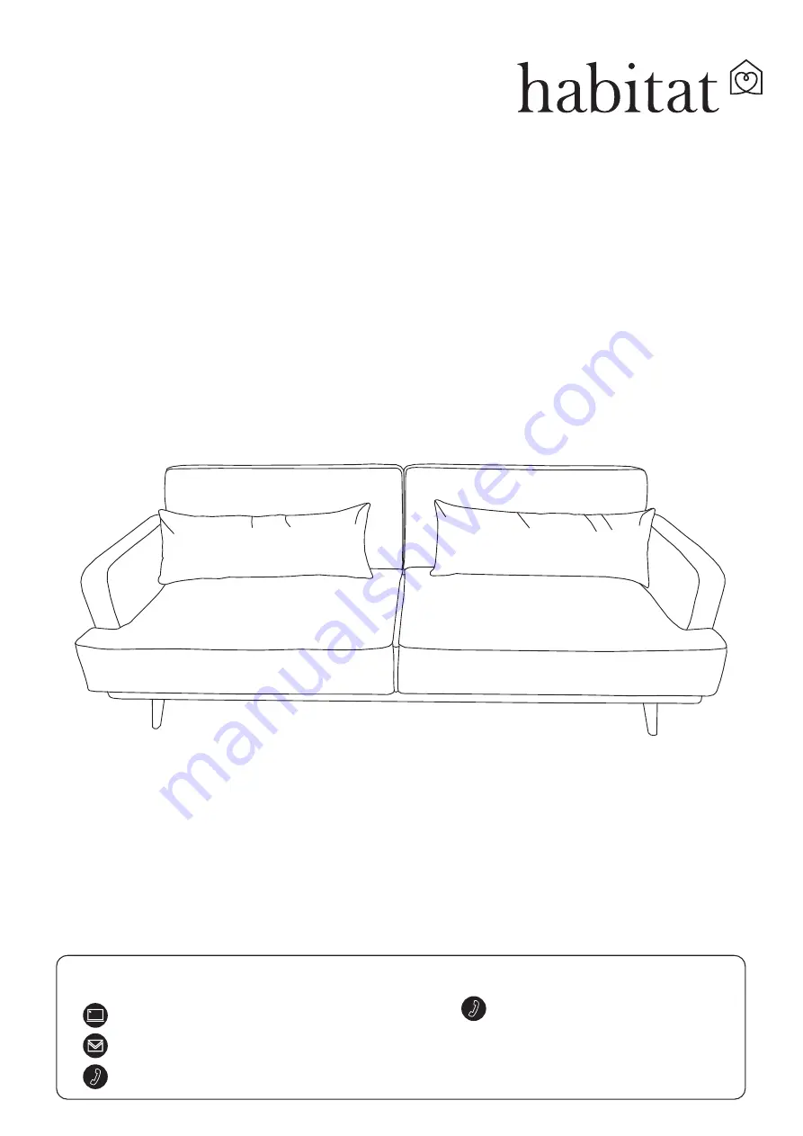 Habitat Andy clic clac with cushions Manual Download Page 1