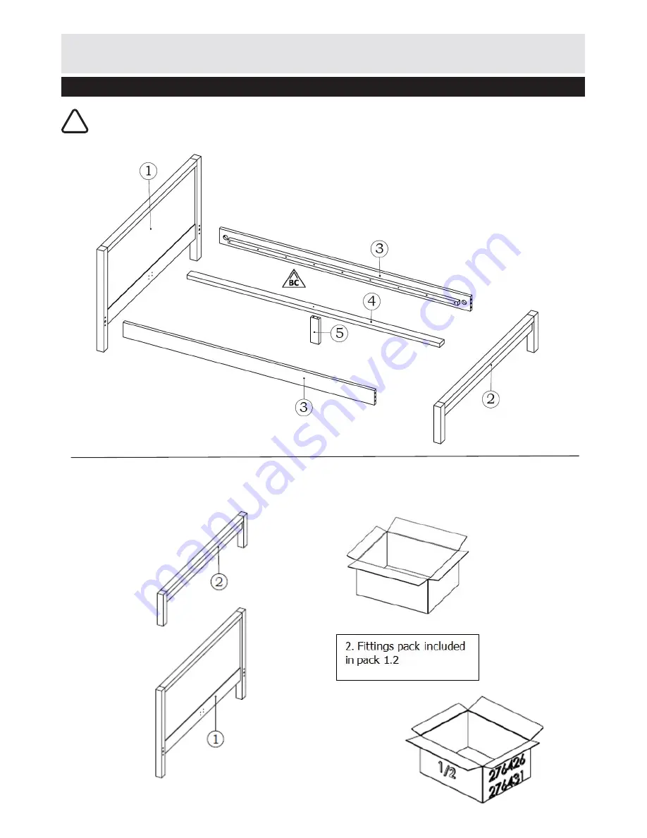 Habitat HANA BED 1400 Assembly Instructions Manual Download Page 3