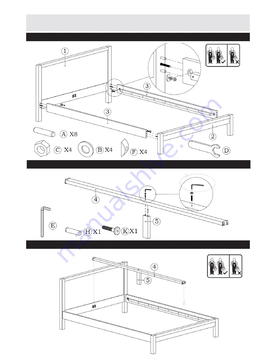 Habitat HANA BED 1400 Assembly Instructions Manual Download Page 7