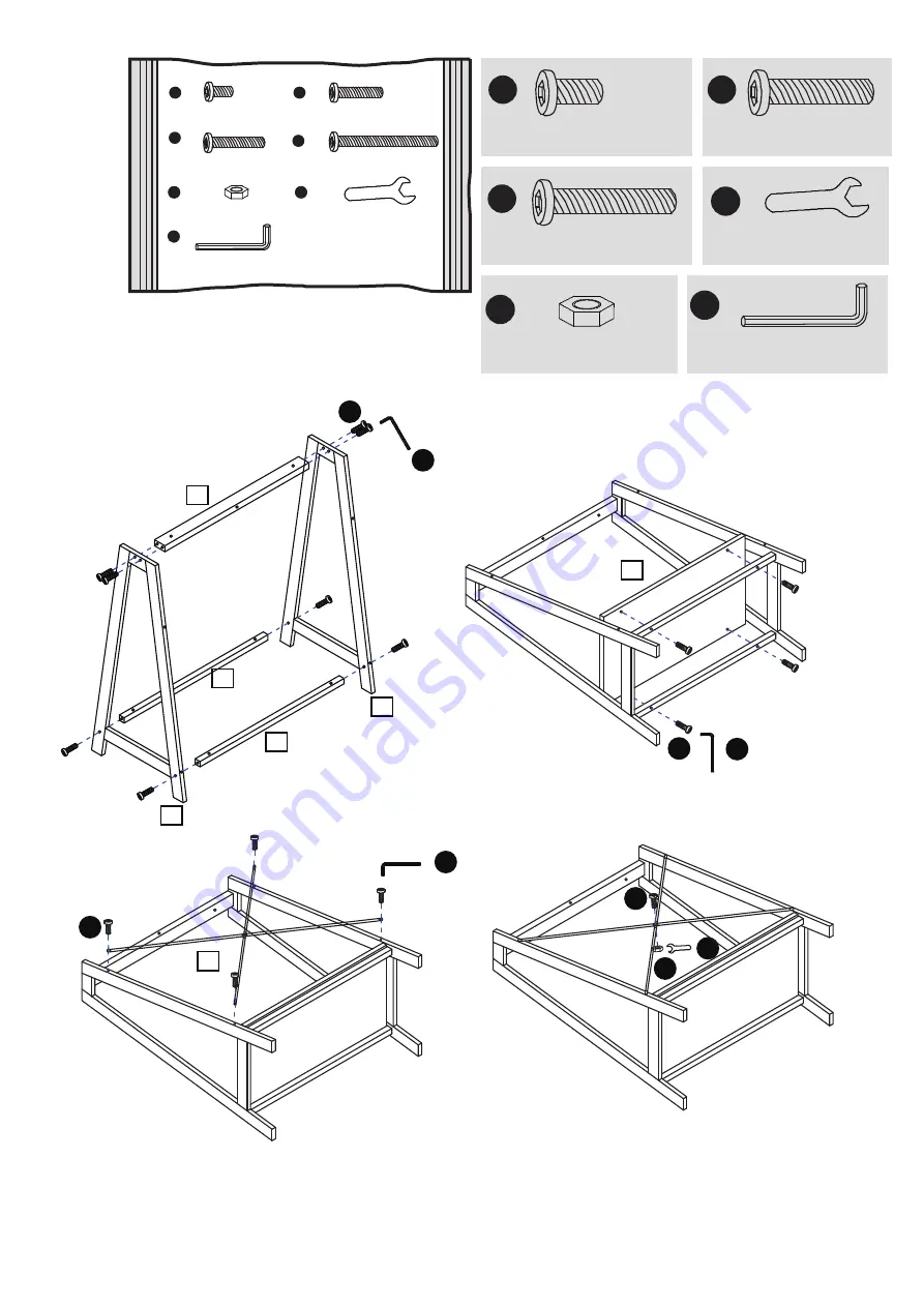 Habitat Large Trestle Table Desk 616/9639 Assembly Instructions Manual Download Page 6