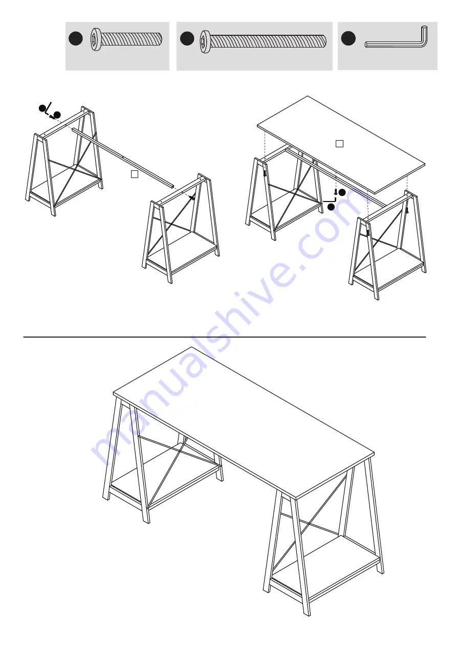 Habitat Large Trestle Table Desk 616/9639 Assembly Instructions Manual Download Page 7