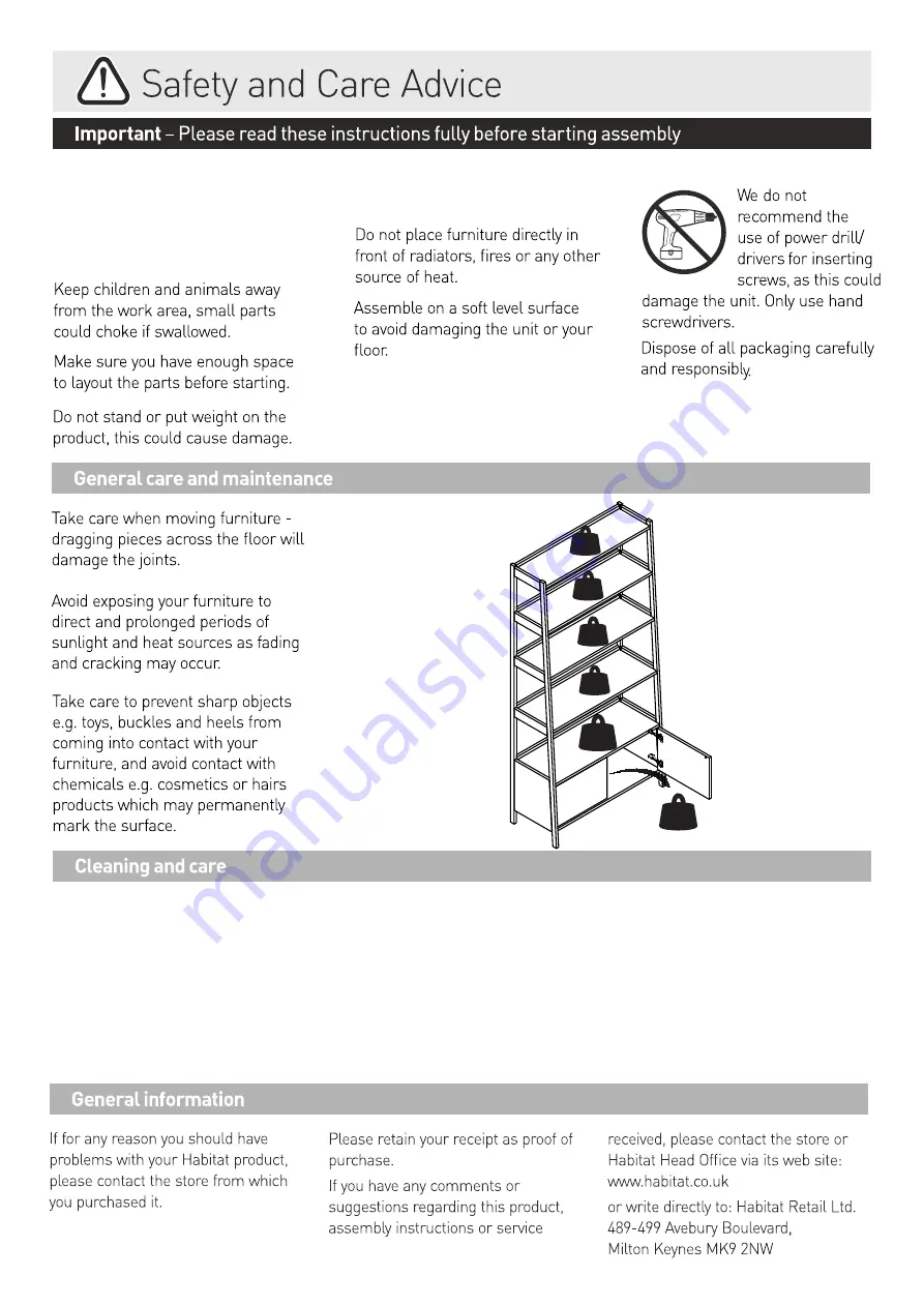 Habitat MARSTON MARS-BS-SS20-A Assembly Instructions Manual Download Page 2