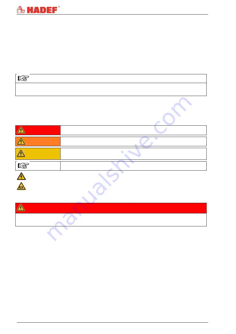 HADEF 62/05 S Installation, Operating And Maintenance Instructions For The Installer And The User Download Page 4