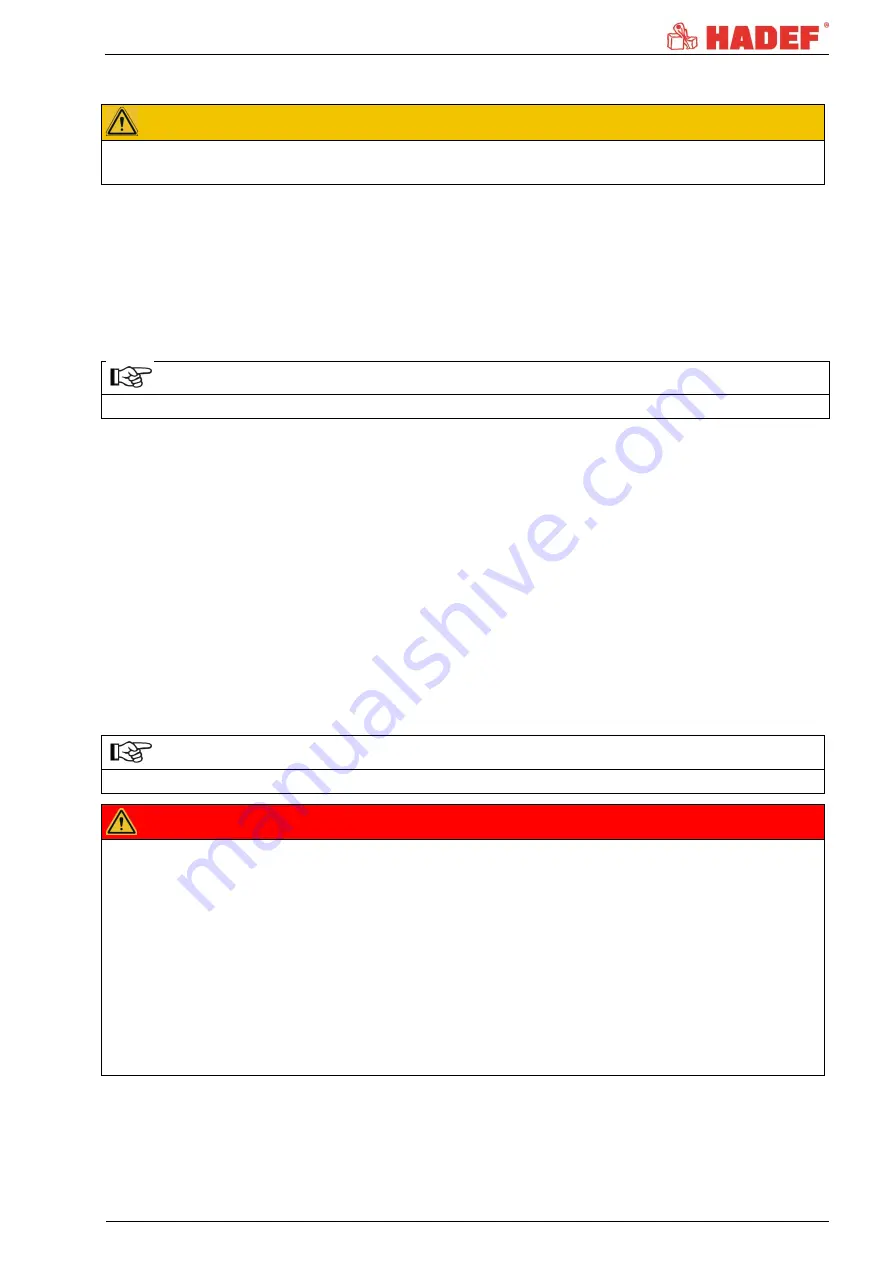 HADEF 62/05 S Installation, Operating And Maintenance Instructions For The Installer And The User Download Page 7