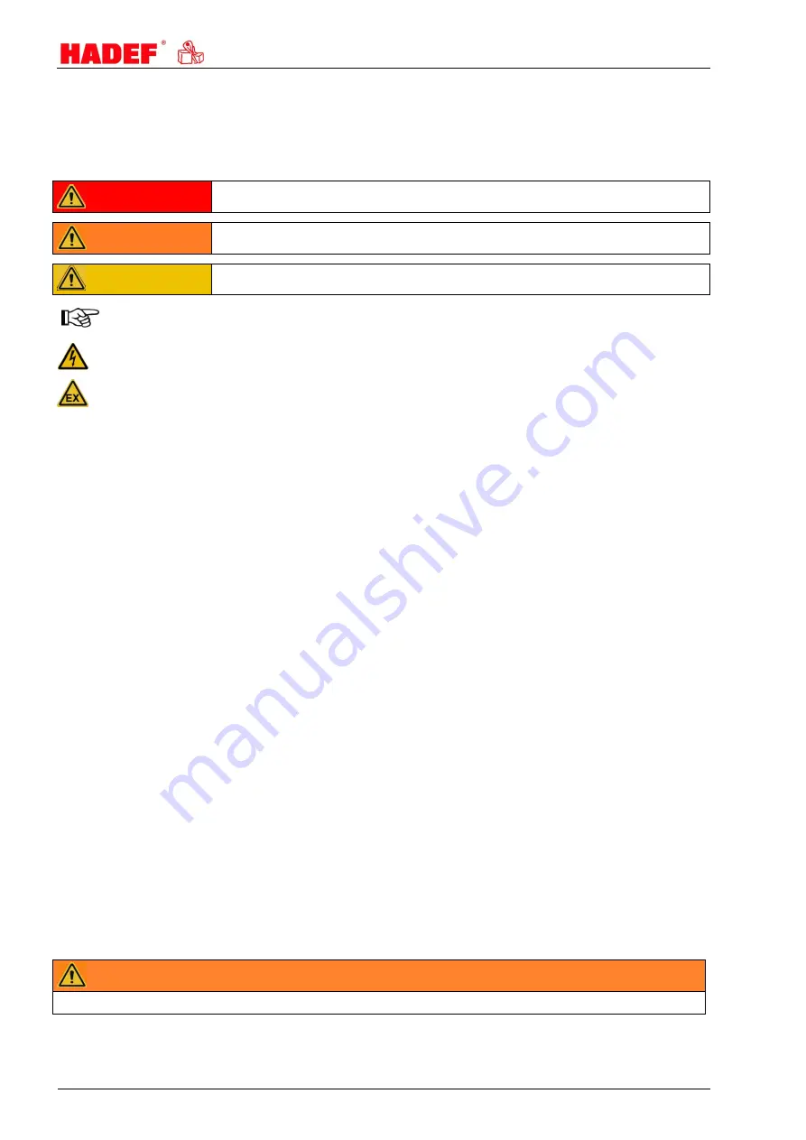 HADEF EHH Installation, Operating And Maintenance Instructions For The Installer And The User Download Page 4