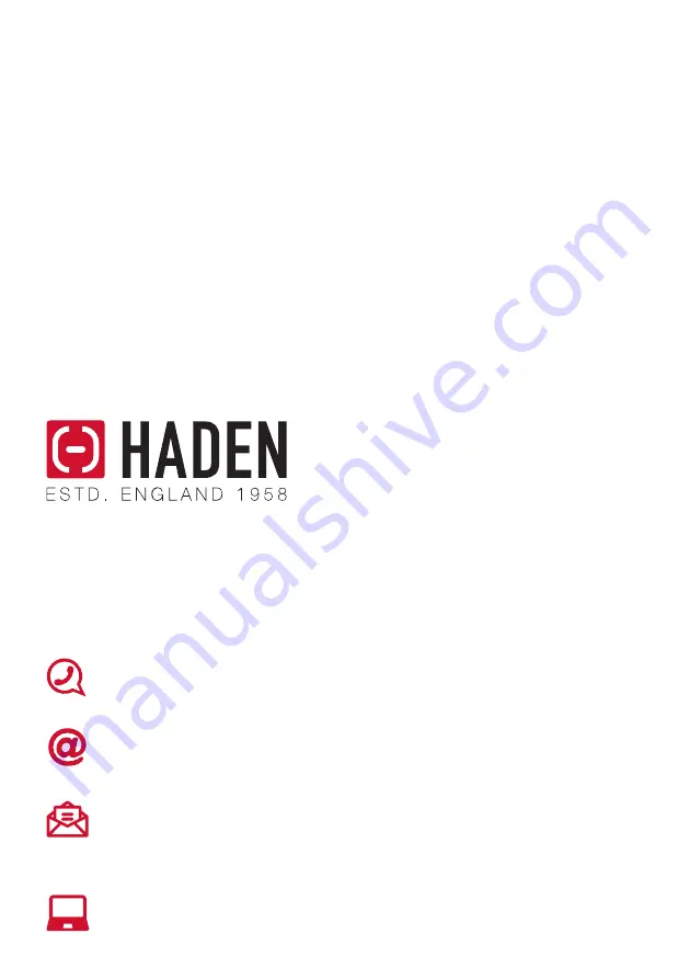 Haden 209696 Instruction Manual Download Page 2