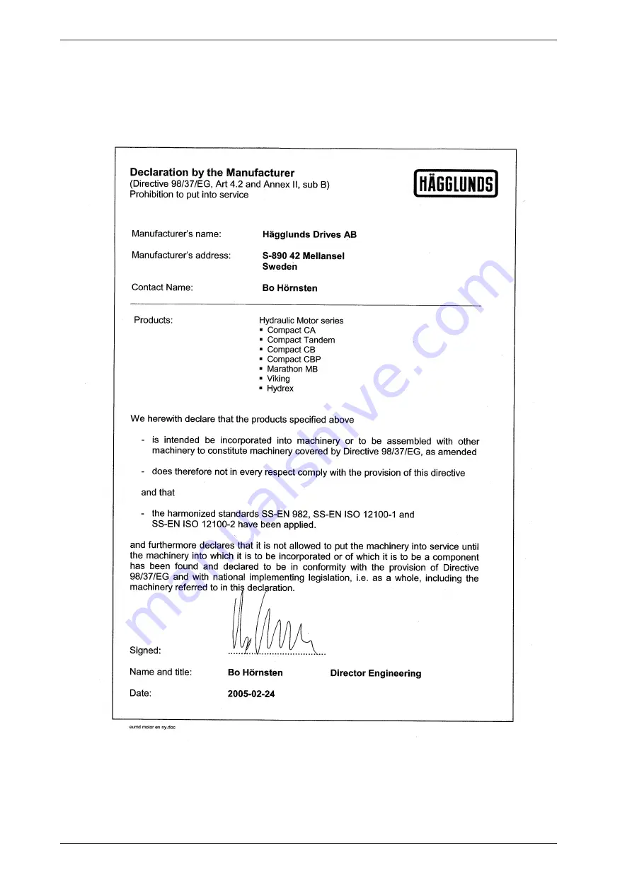 Hägglunds Compact CBP Series Installation And Maintenance Manual Download Page 32