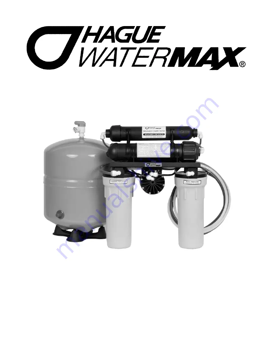 Hague Quality Water WaterMax H6000 Owner'S Manual And Installation Manual Download Page 1