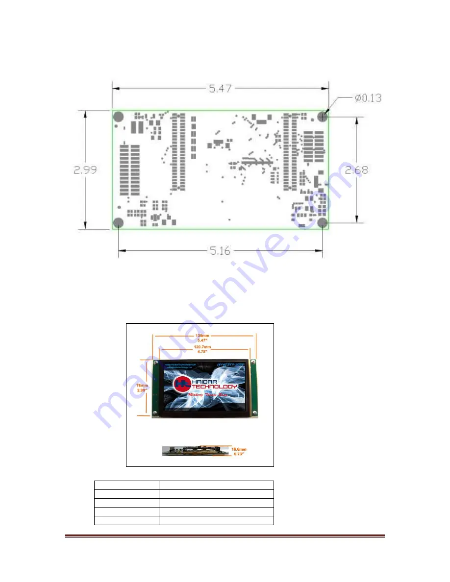 HAIDAR TECHNOLOGY SNT-N800480-50-RT Hardware Manual Download Page 3