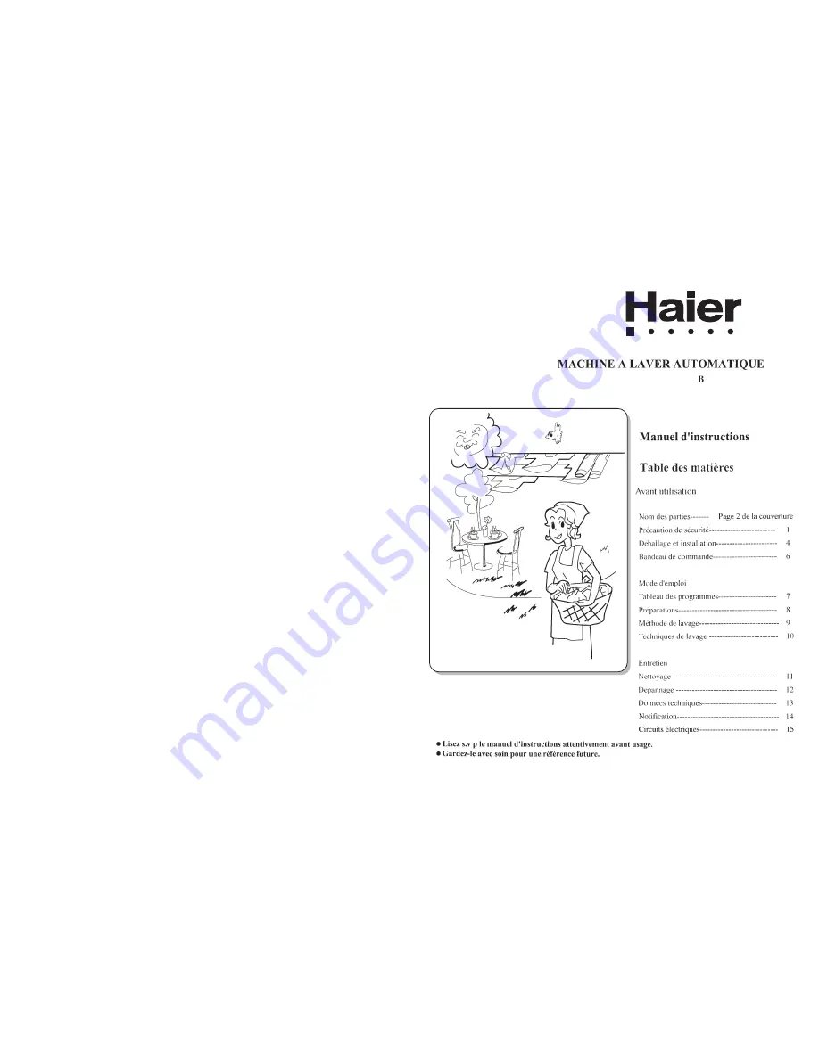 Haier B628TX Manuel D'Instructions Download Page 1