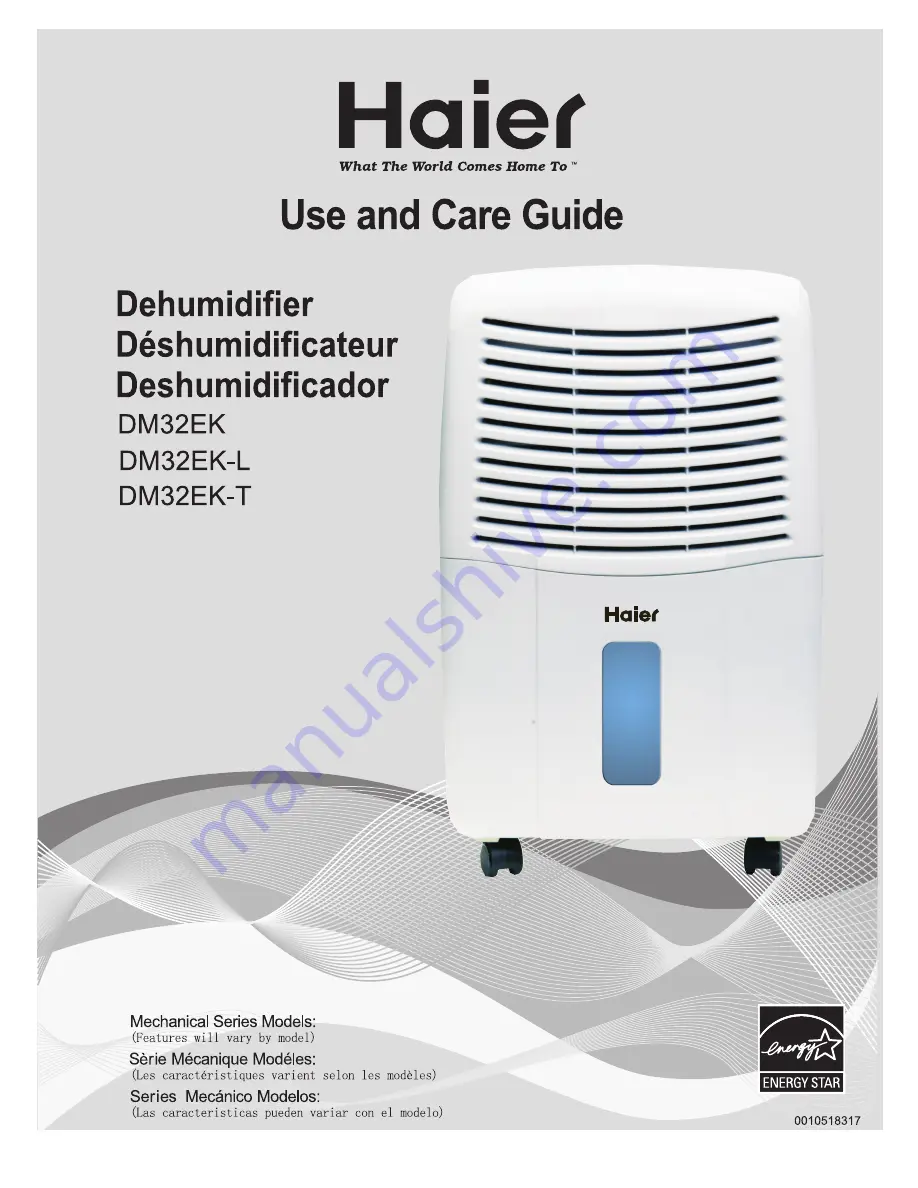 Haier DM32EK User And Care Manual Download Page 1