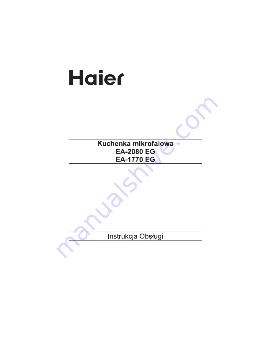 Haier EA-2080 EG Instrukcja Obs?Ugi Download Page 1