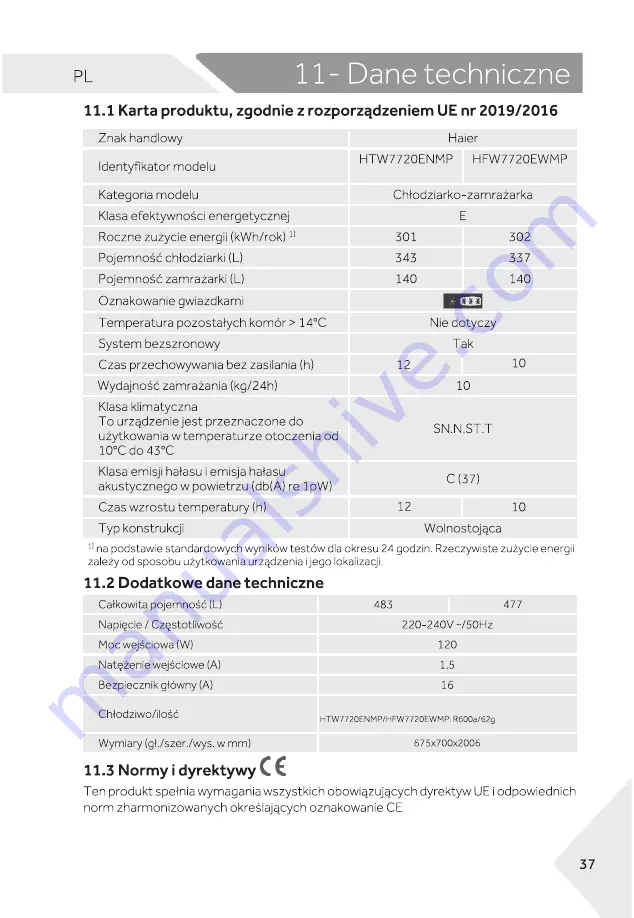 Haier FD 70 7 Series User Manual Download Page 561