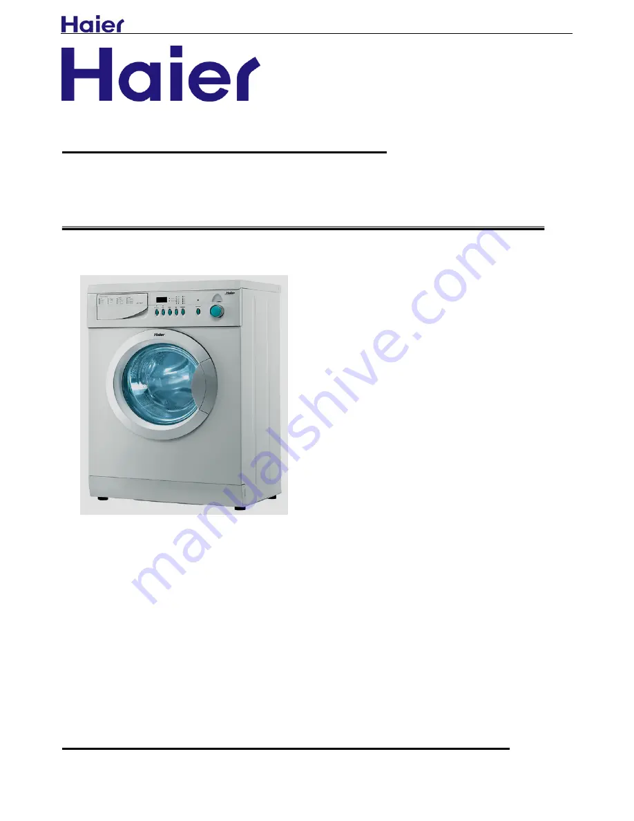 Haier HBS800 Service Manual Download Page 1