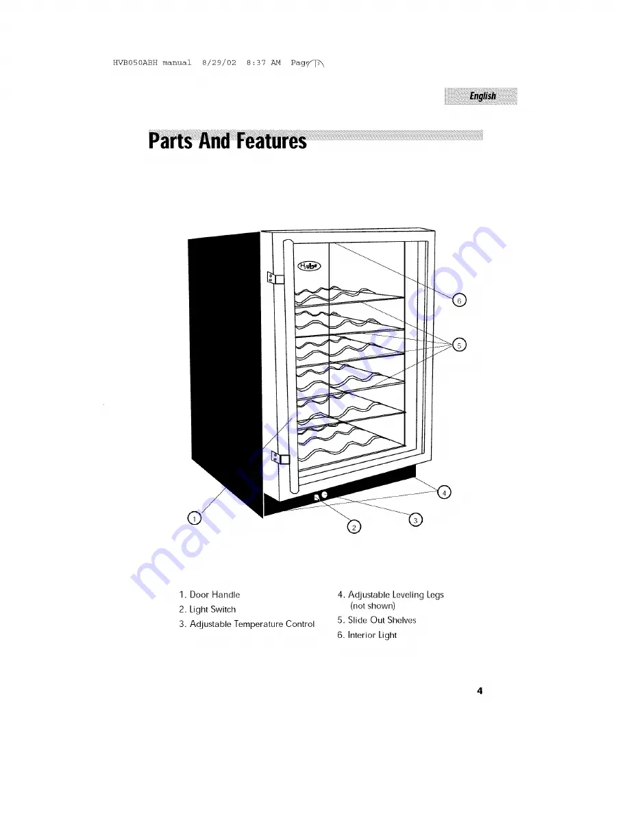 Haier HVB050ABH - Designer Series 50 Bottle Capacity Wine... User Manual Download Page 5