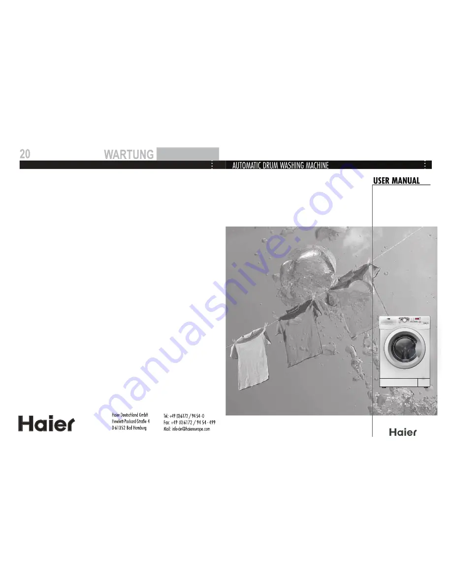 Haier HW60-1479 Manual Download Page 20