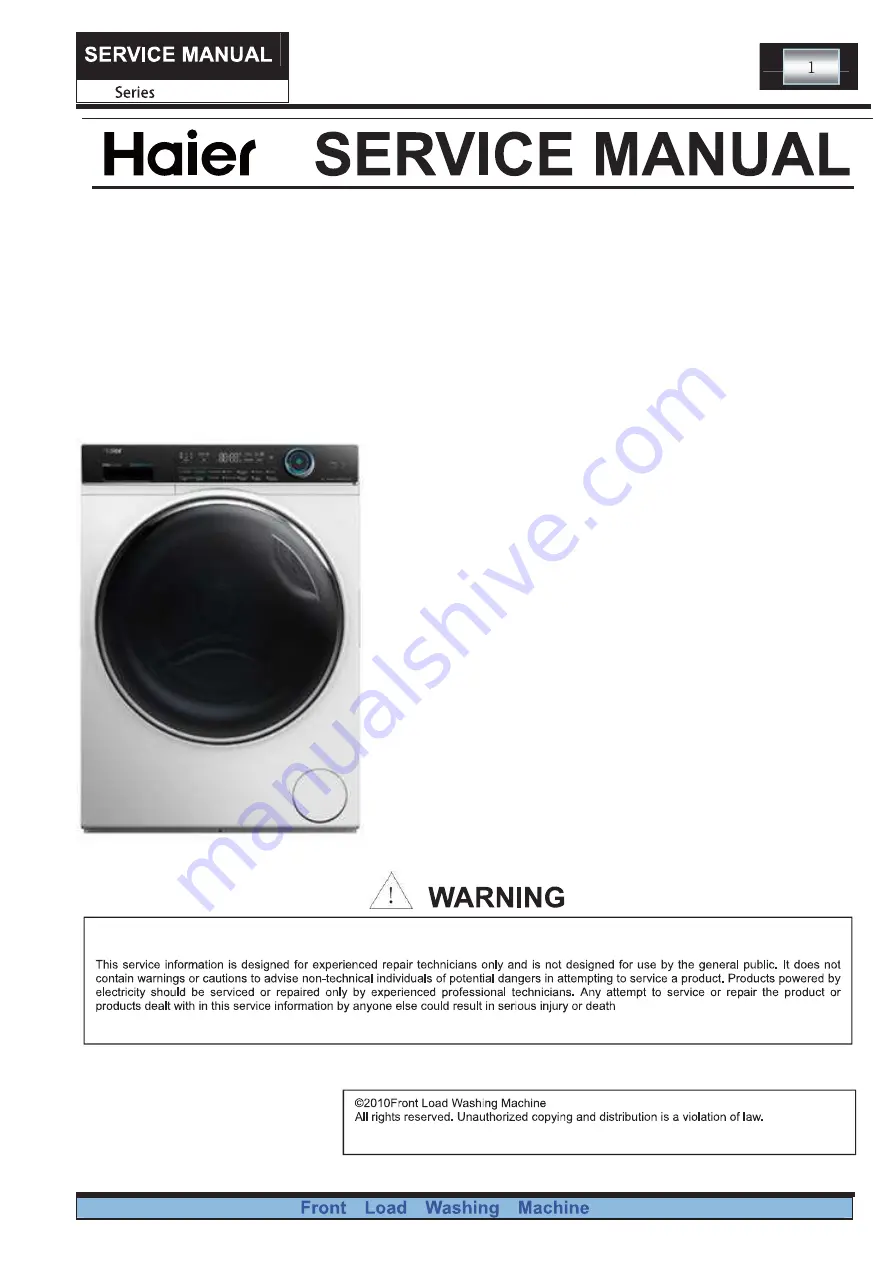 Haier HW80-B14979 Service Manual Download Page 1